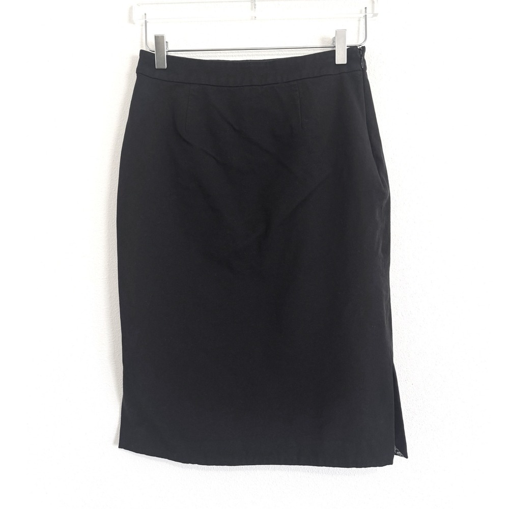 Anthropologie The Essential Black High-Waist Pencil Skirt | Tailored Midi Length